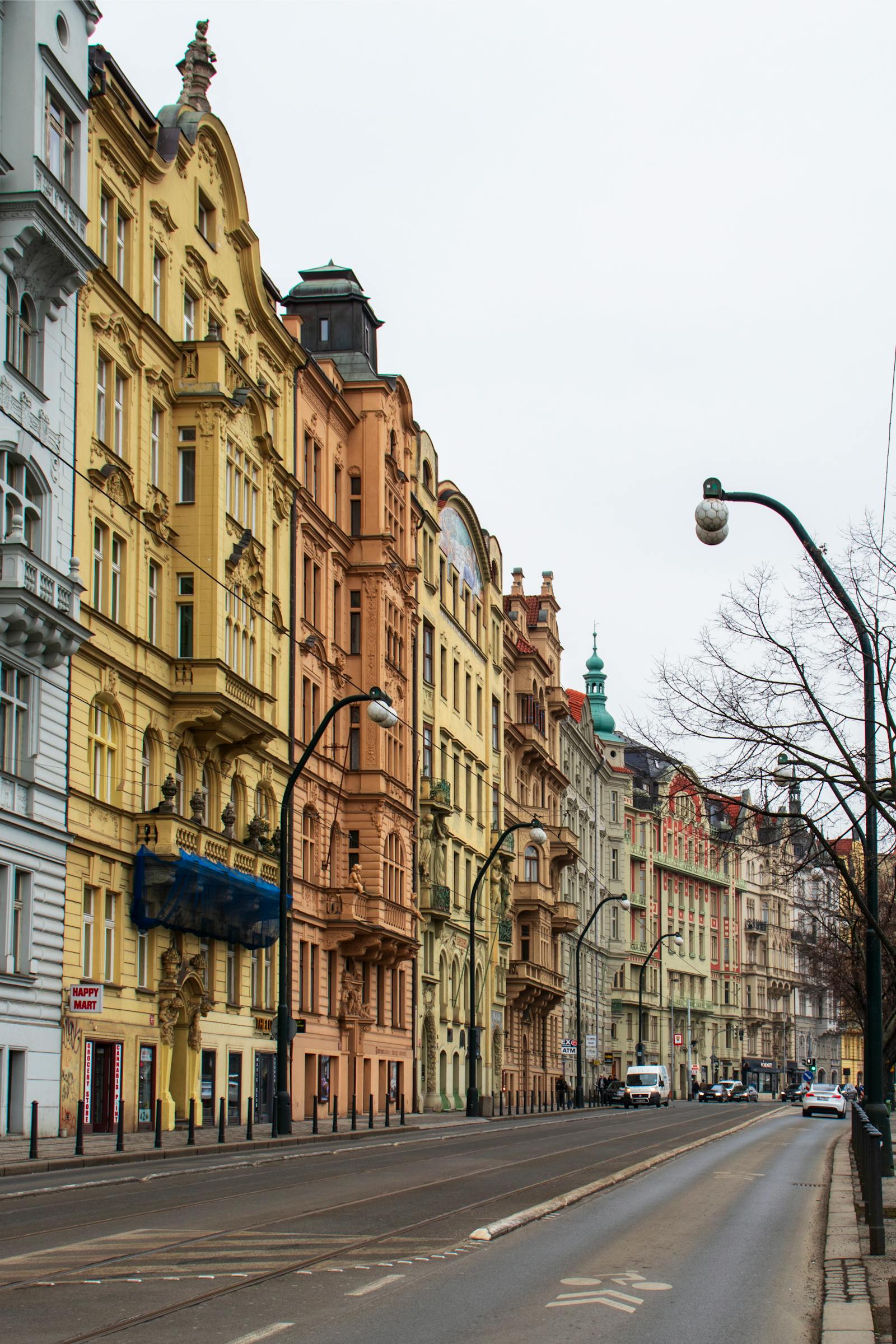 Ornate period apartment buildings — Prague 2